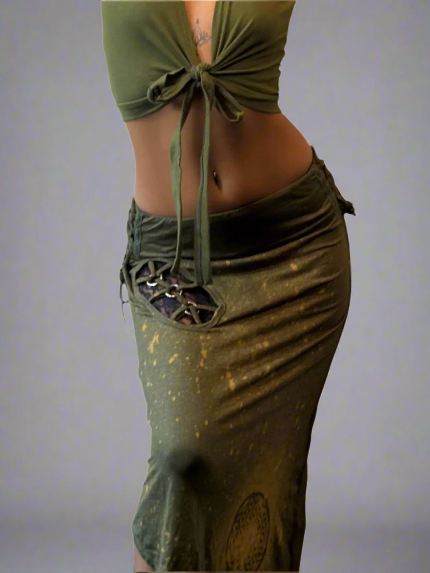 Asymmetric Maxi skirt - Forest Frequency