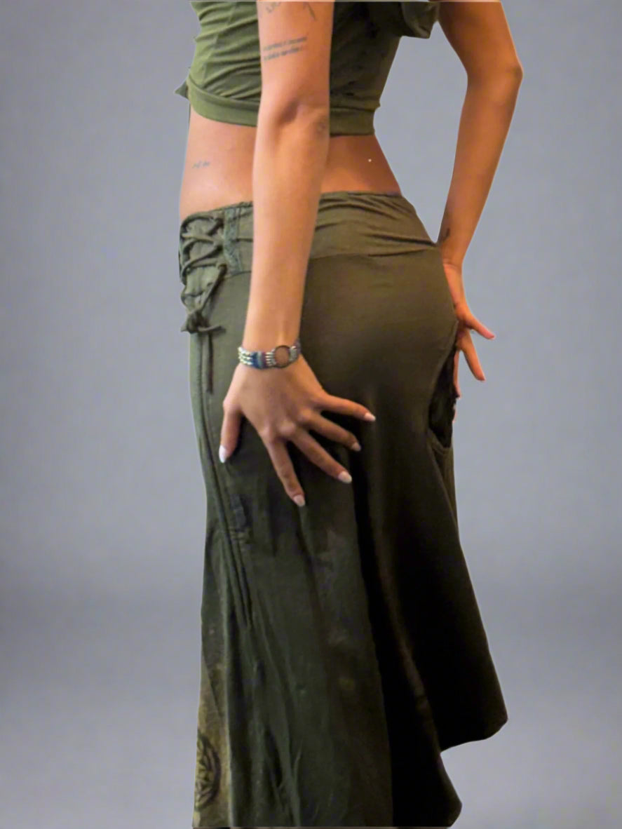 Asymmetric Maxi skirt - Forest Frequency