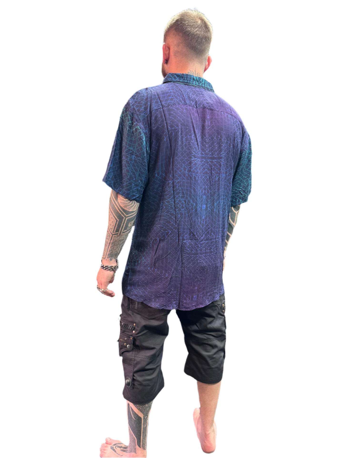 Bamboo Shirt - Purple Shapes