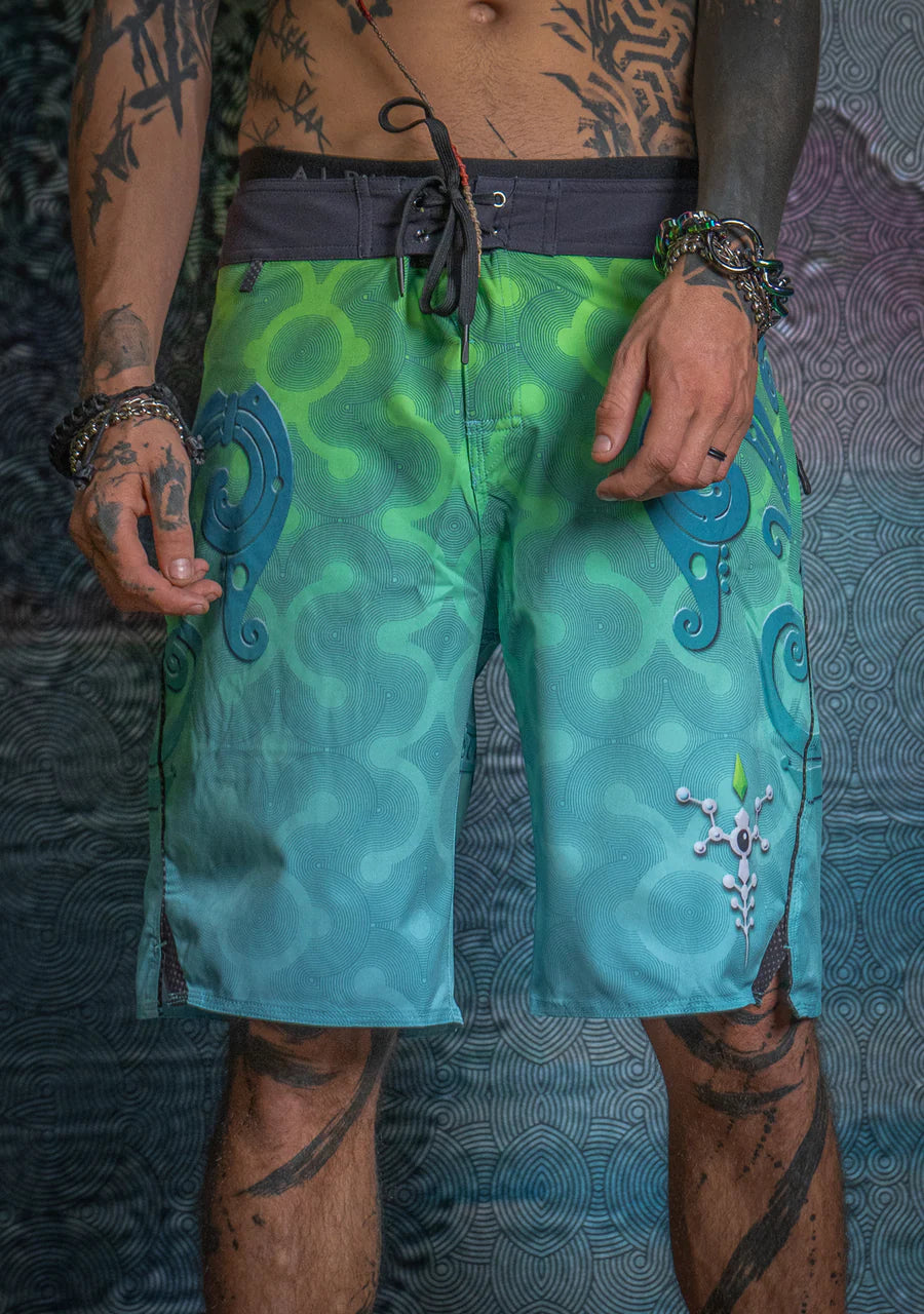 Board Shorts - Green KRAKEN