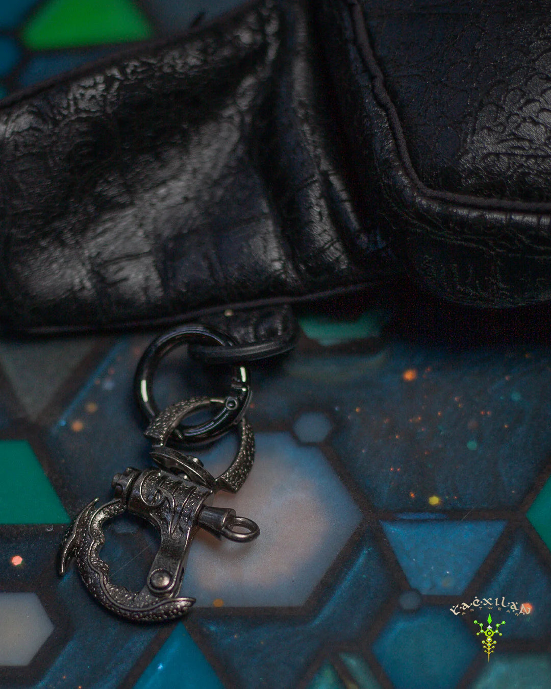 Botta Bag - Fake Leather Hook Buckle - BLAK CROCODILE