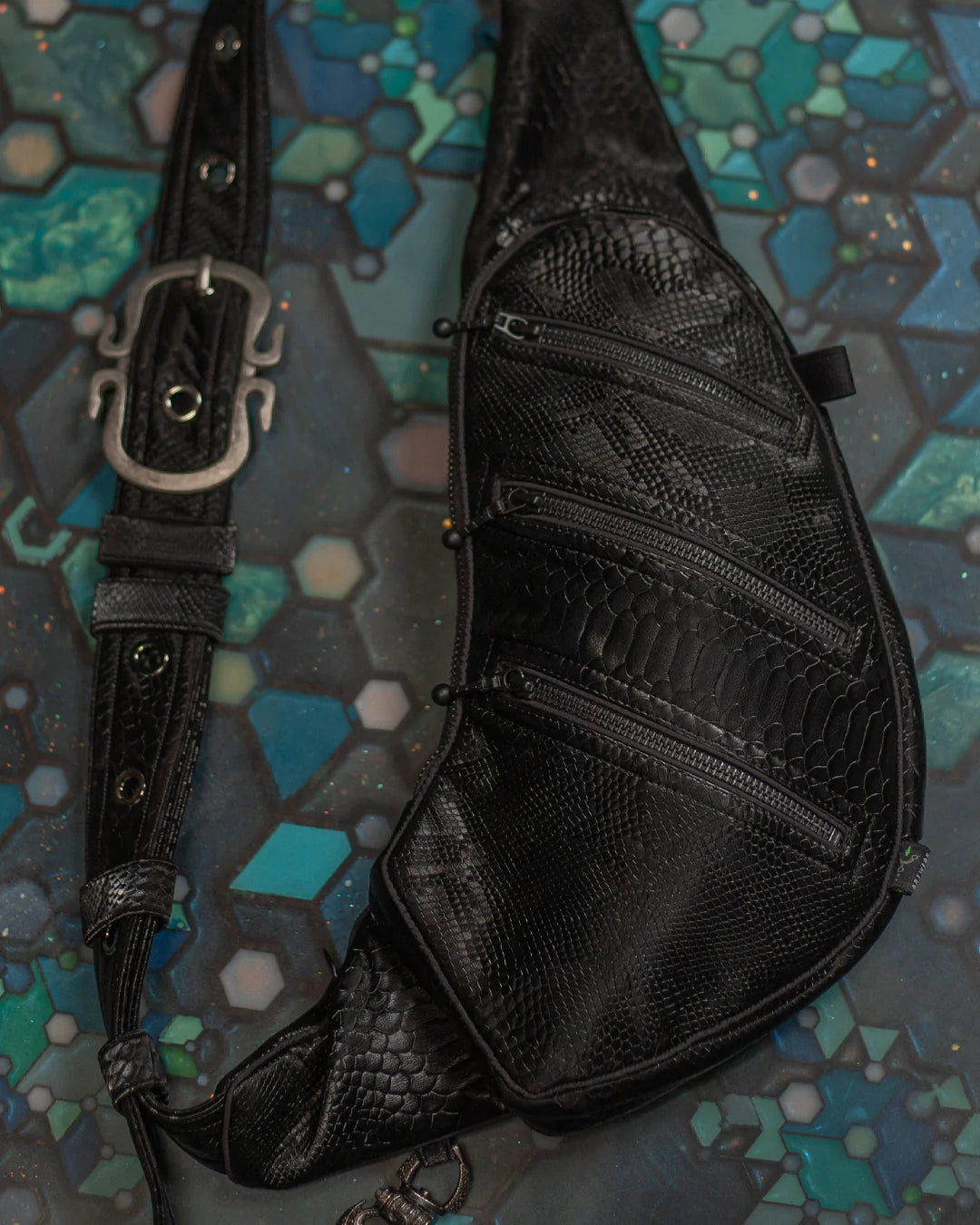 Botta Bag - Fake Leather Hook Buckle - BLAK KOBRA