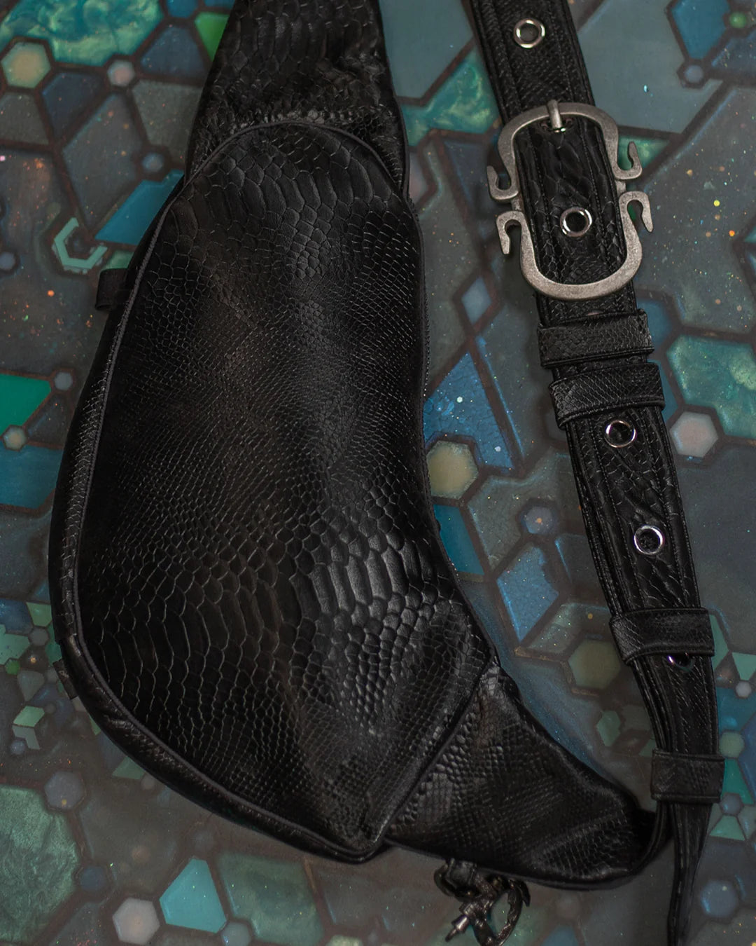Botta Bag - Fake Leather Hook Buckle - BLAK KOBRA