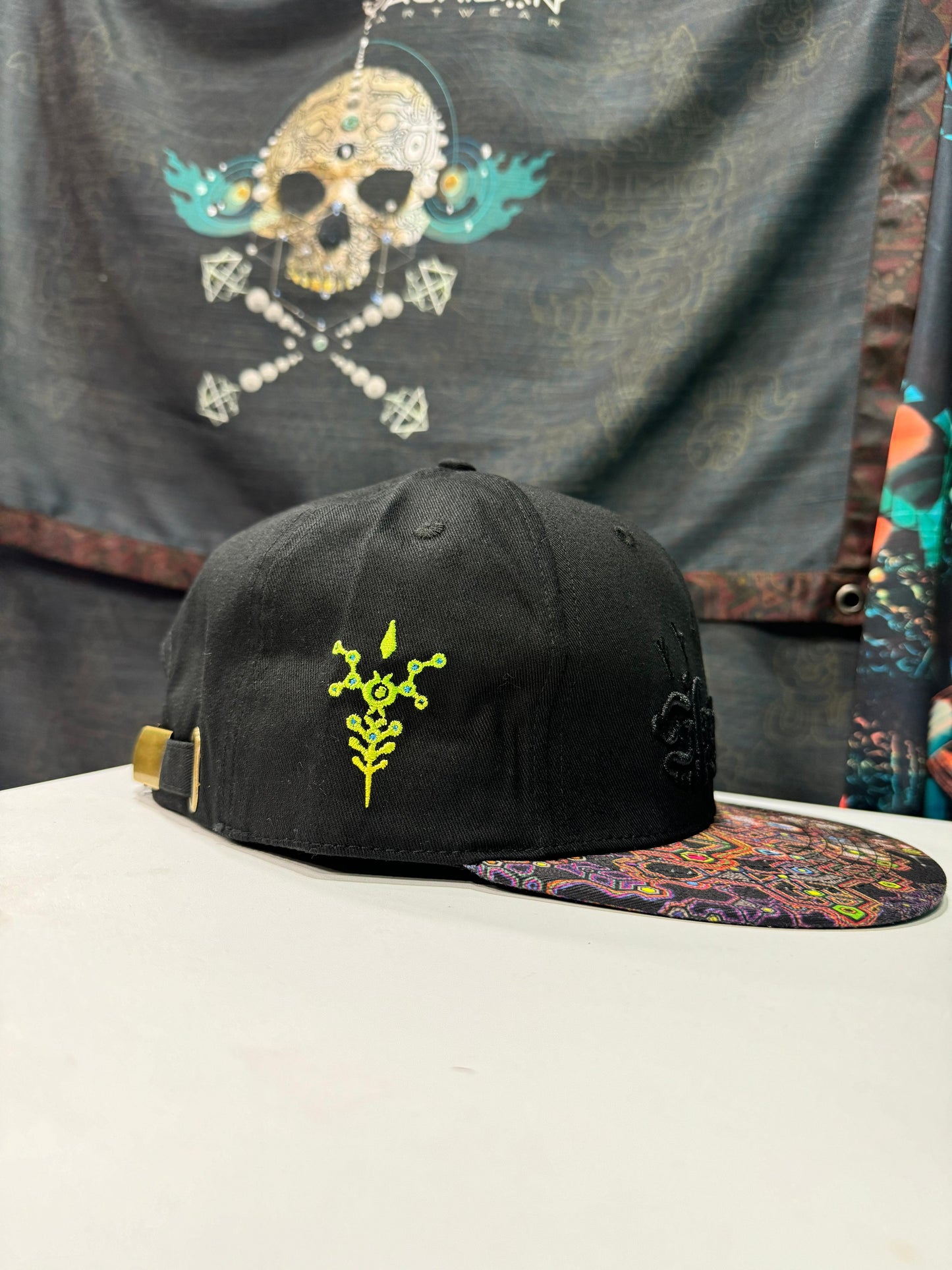 Cotton Printed Brim 3D Embroidery Cap - CORALBLAST SHAMANS
