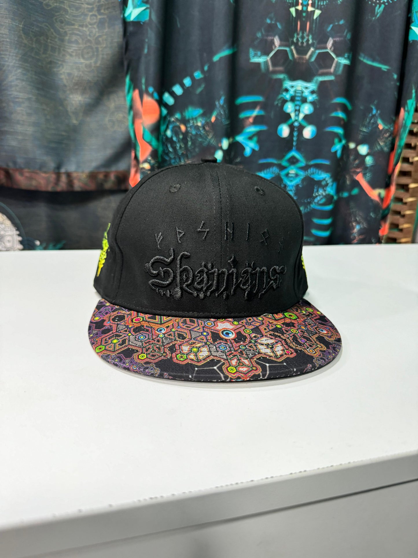 Cotton Printed Brim 3D Embroidery Cap - CORALBLAST SHAMANS