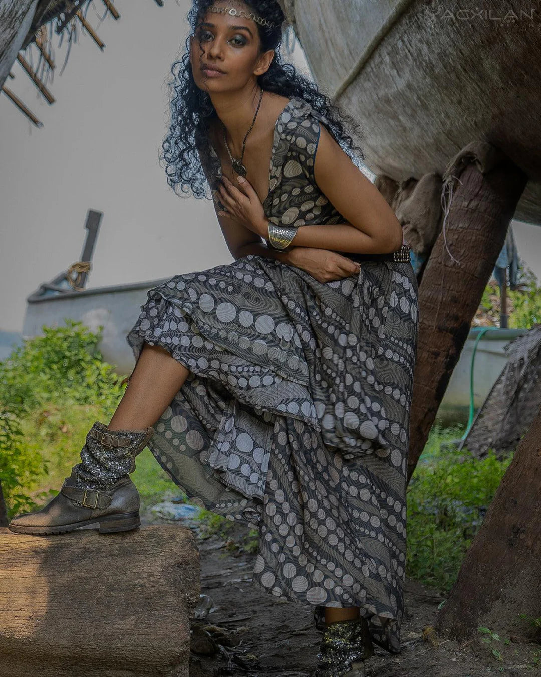 Gipsy Low Waist Long Skirt / Bamboo - SANDSTORMZ