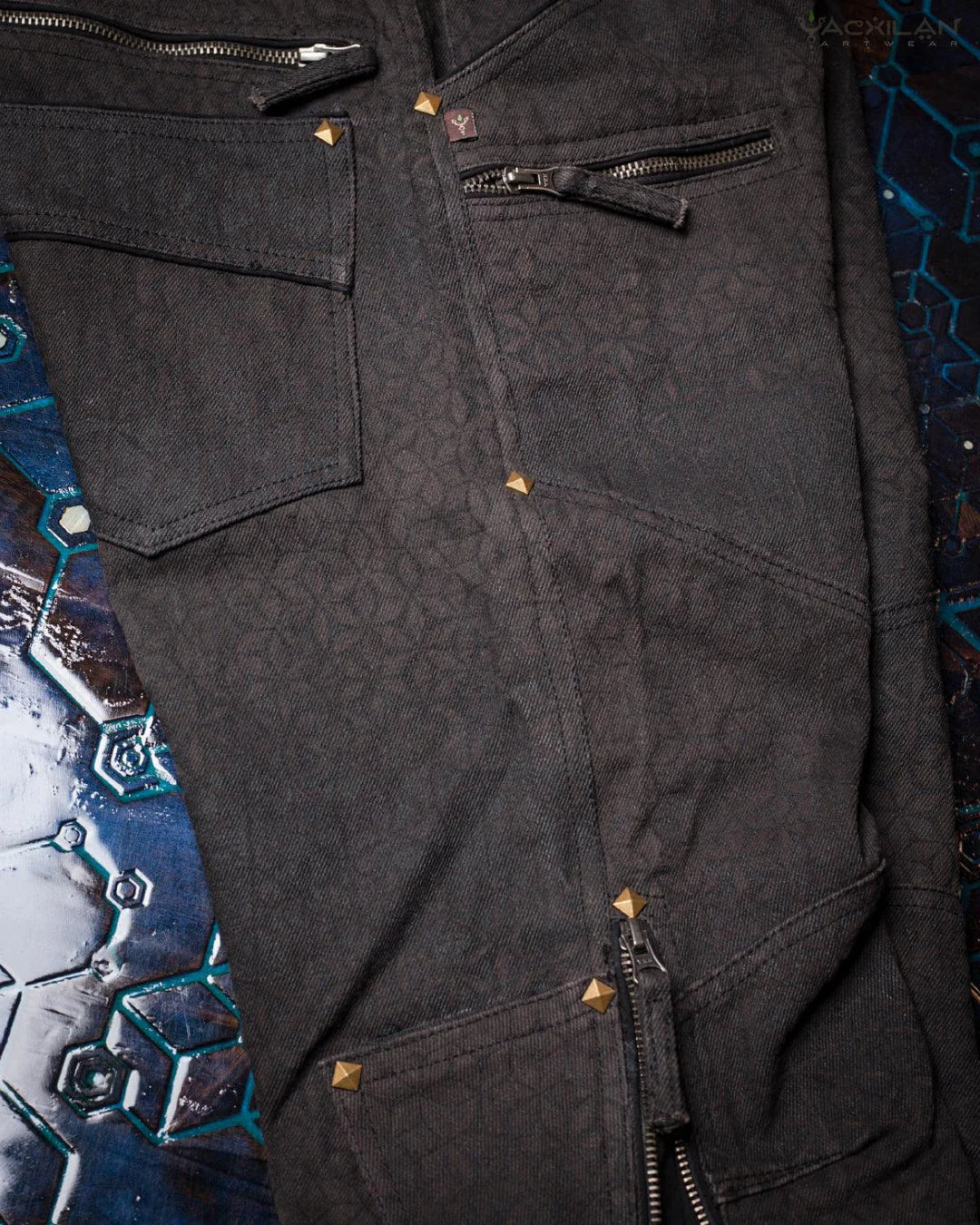 Corsaire Men / Organic Hemp Twill Denim Veg Dye Veg Print - Charcoal SANDSOTIME