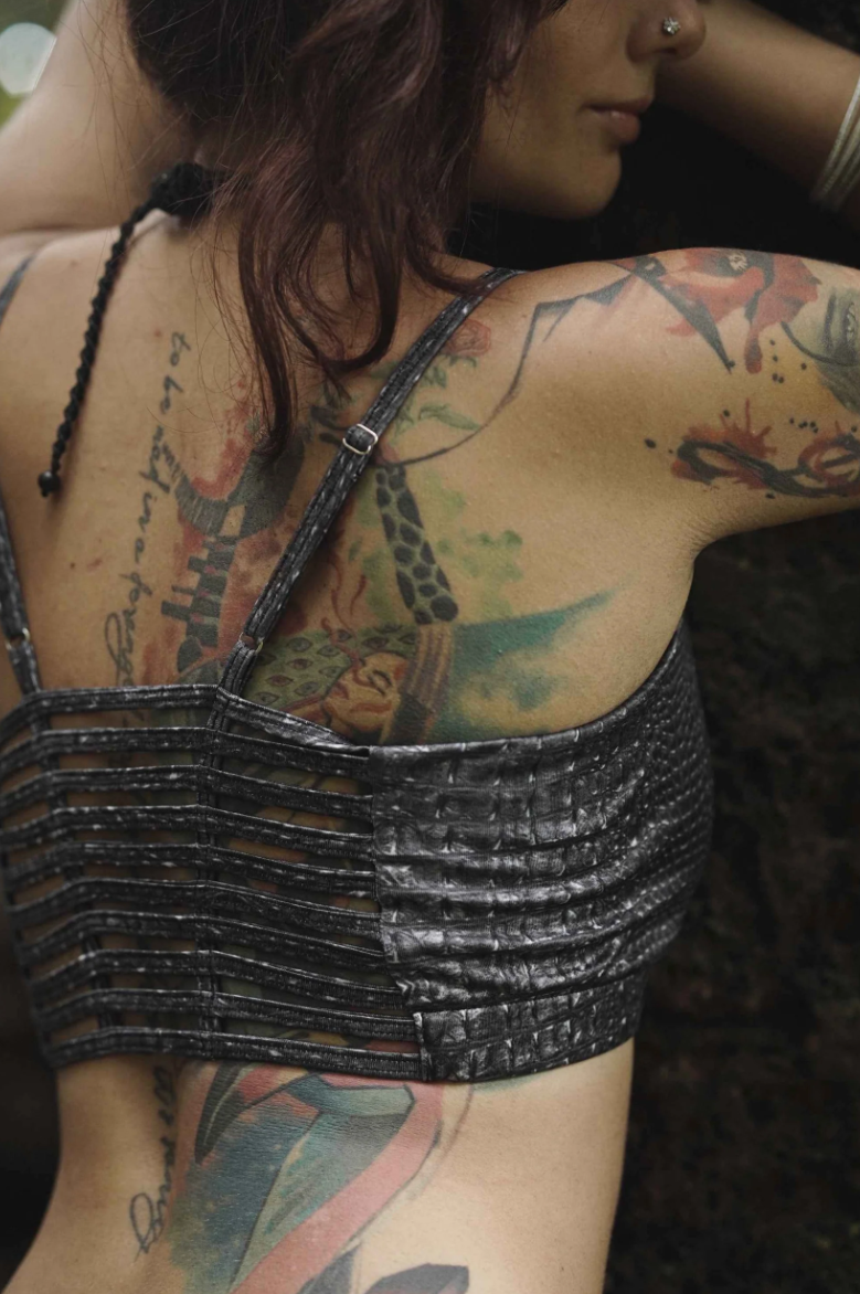 Sleeveless Crop Top - BLACK ILLUSION