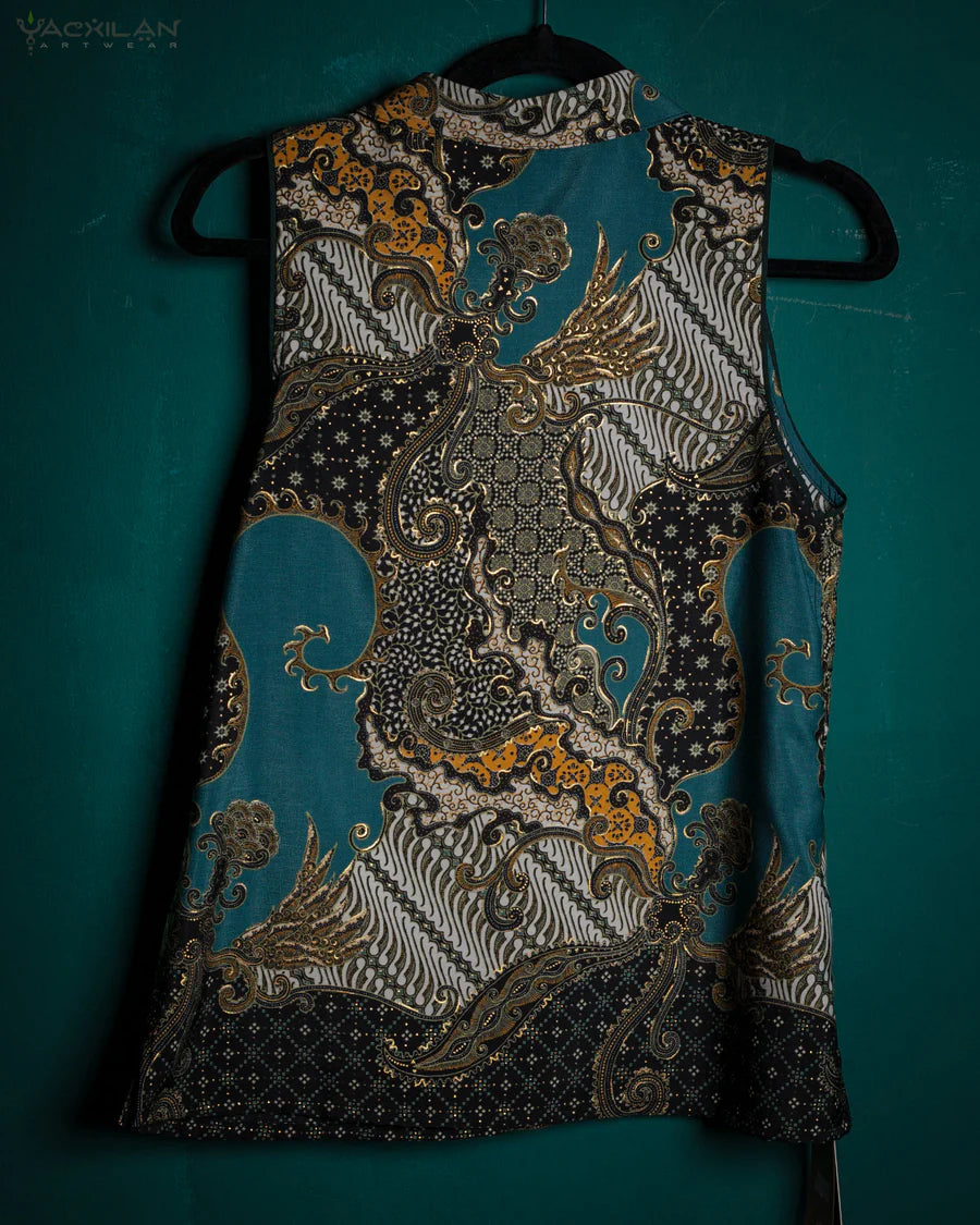 Sleeveless Shirt / Cotton - BATIK Teal