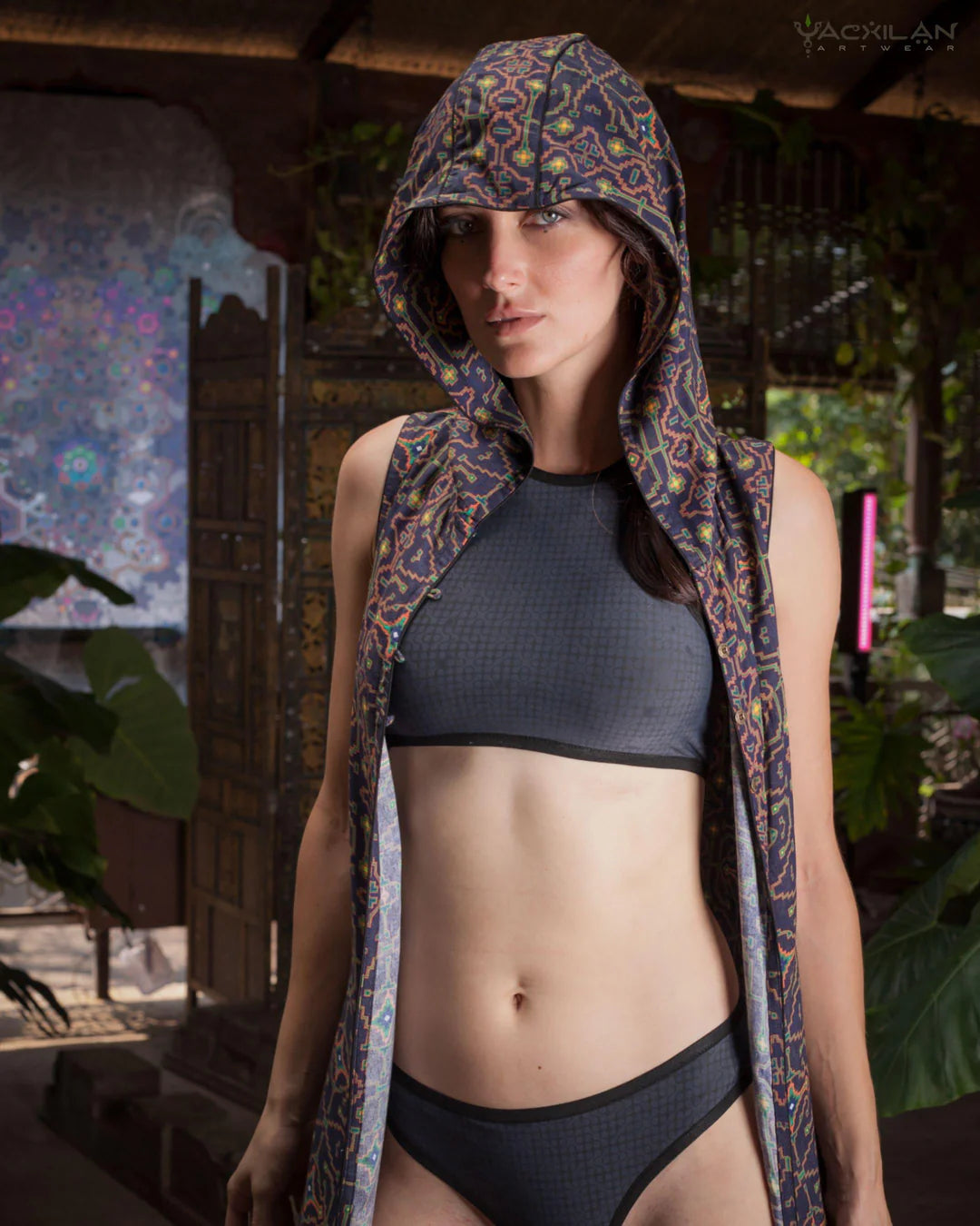 Swimsuit / Bikini - DARK GREY TETRIS