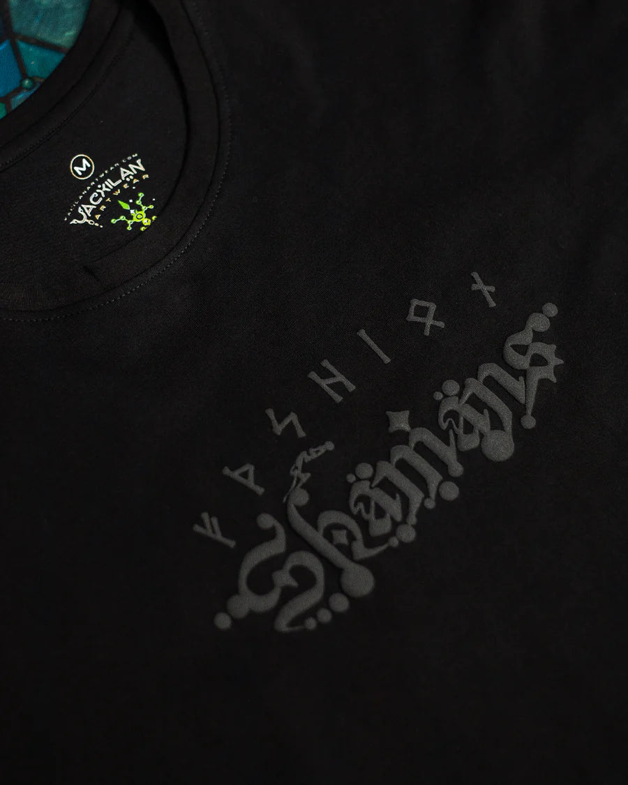 T-Shirt Oversize Black Cotton Shinker - BLAK SHAMANS SMOKE
