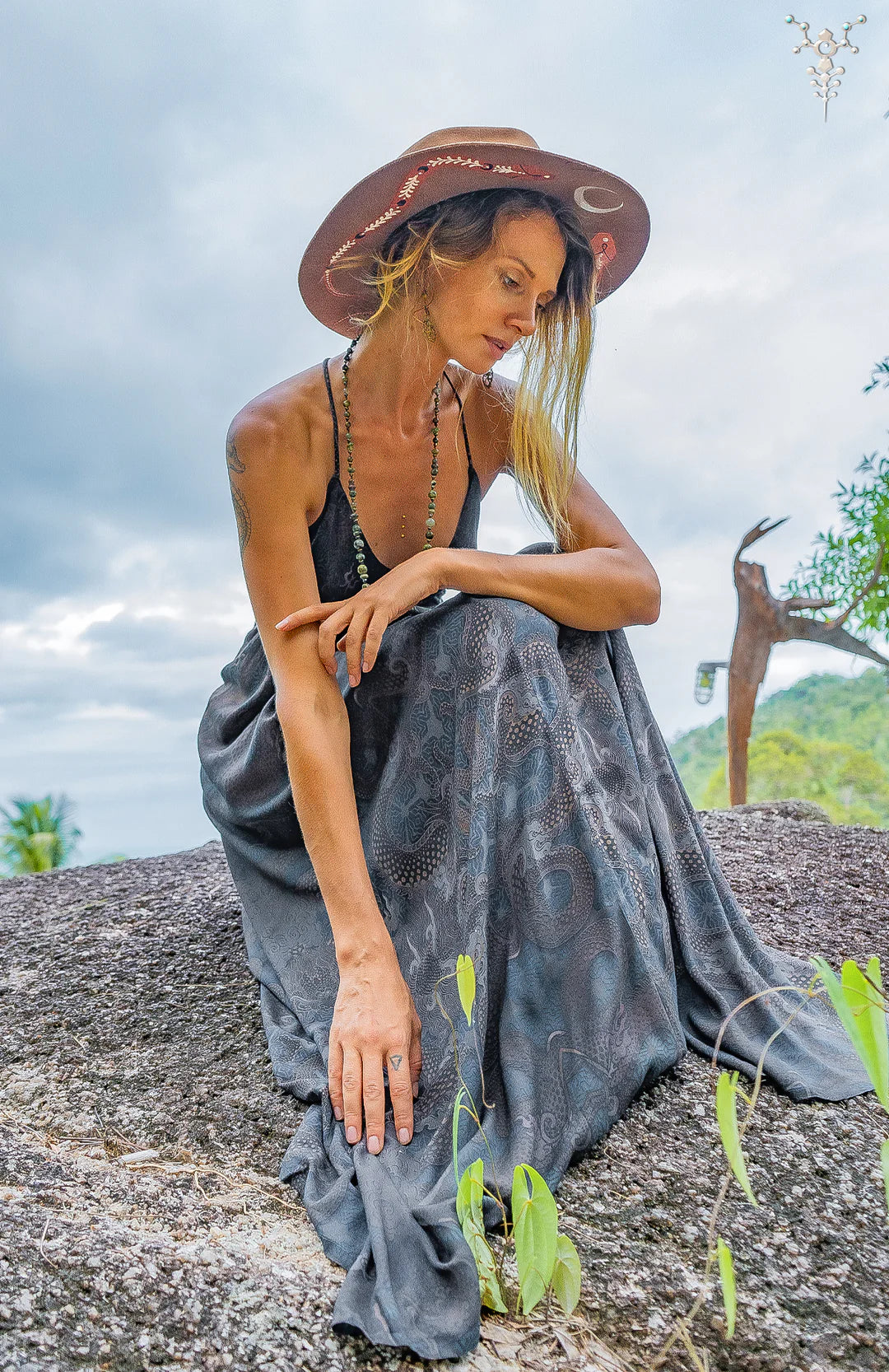 Triangle Long Dress / Bamboo - DRAGONS
