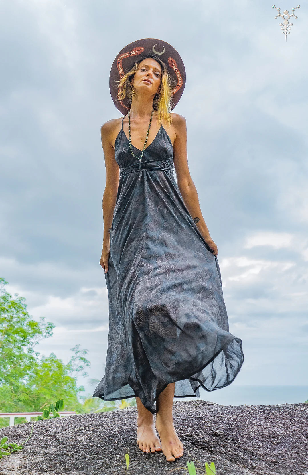 Triangle Long Dress / Bamboo - DRAGONS