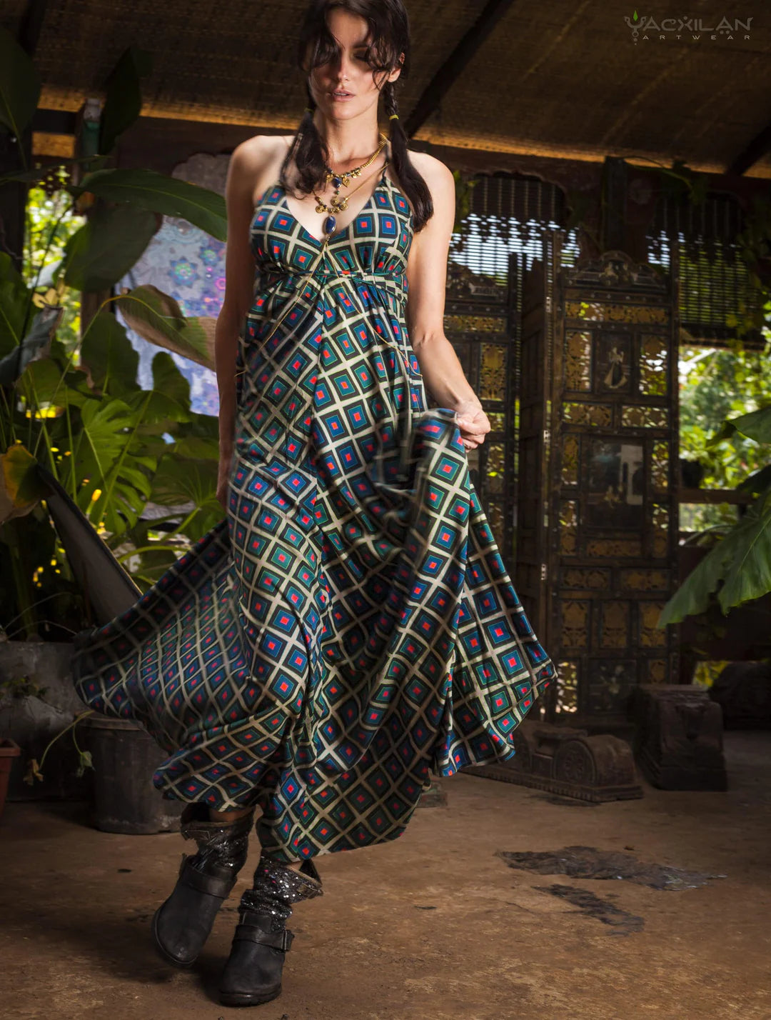 Triangle Long Dress / Bamboo - GURUCCI