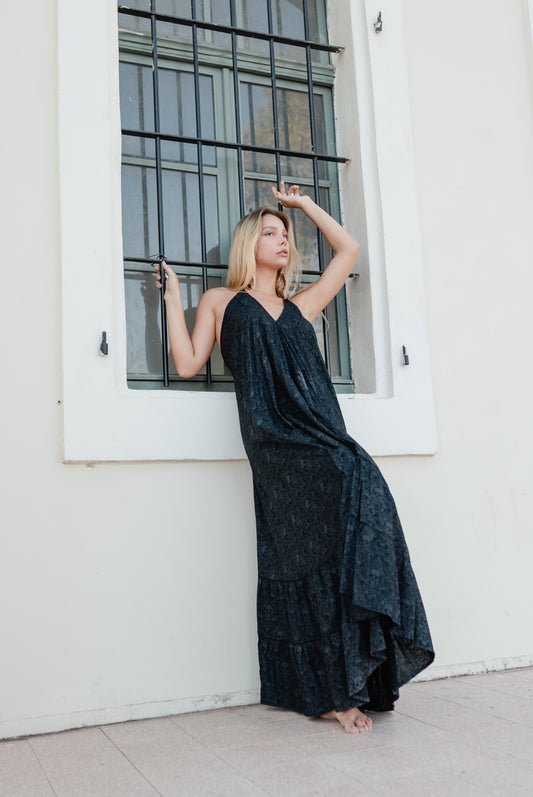 Open back Long Dress - CANCUN SKULL