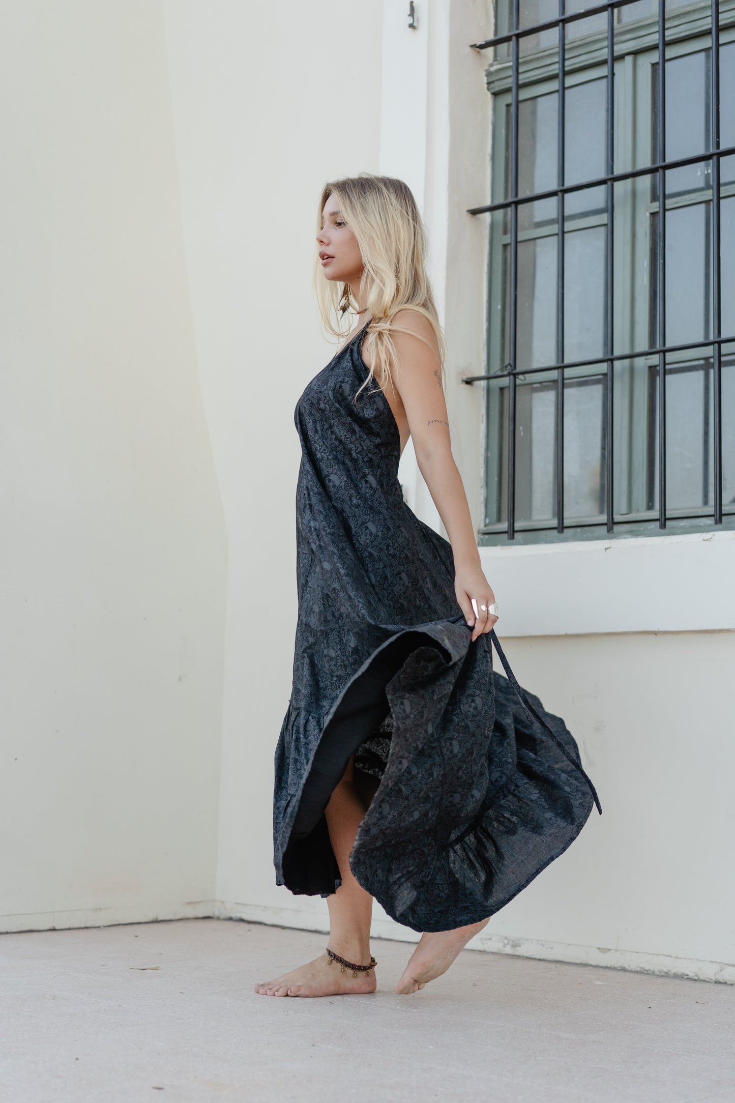 Open back Long Dress - CANCUN SKULL