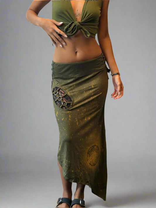 Asymmetric Maxi skirt - Forest Frequency