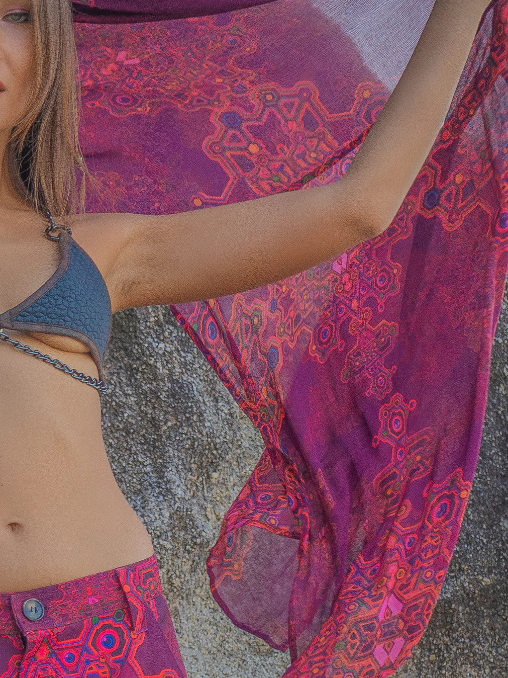 Scarf / Pareo - Bamboo - PINK DEMETRIO