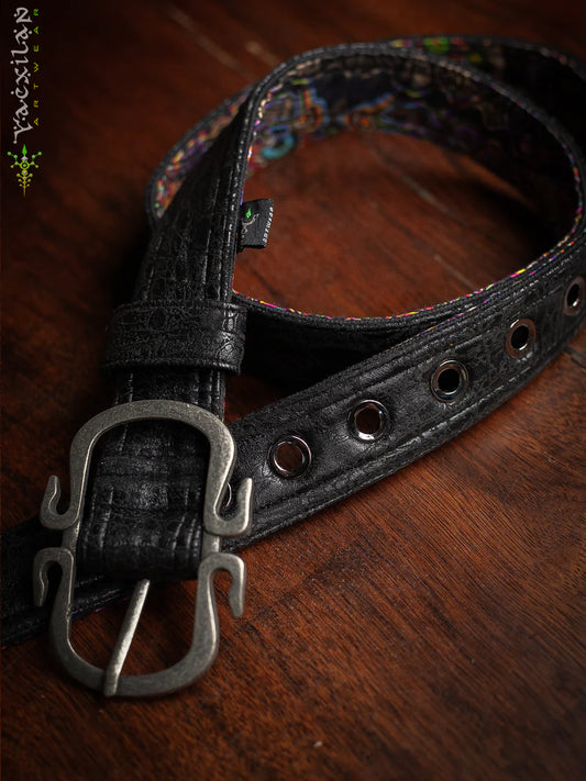 Belt / Fake Leather / - BLAK CROC Hook Buckle