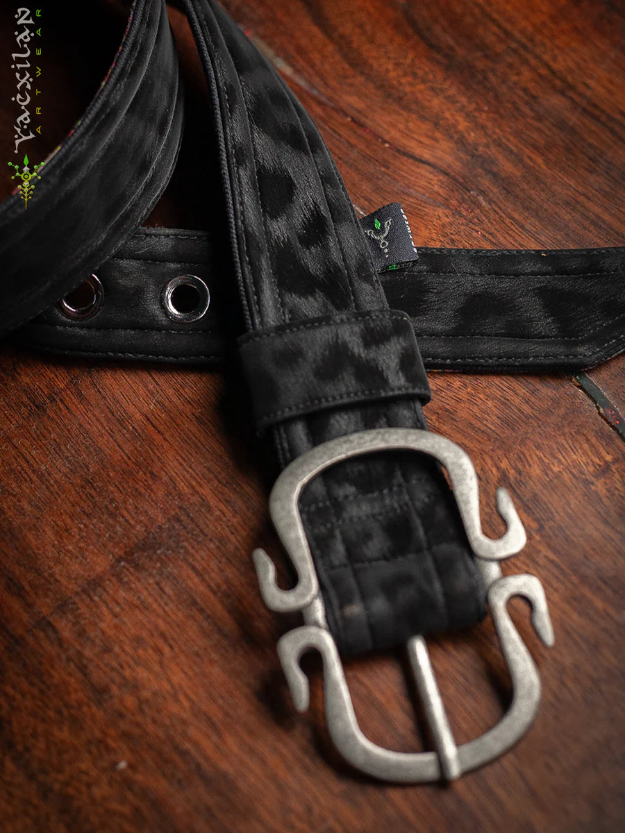 Belt / Fake Leather / - BLAK LEOPARD Hook Buckle