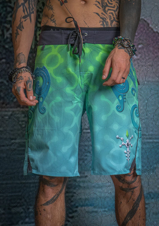 Board Shorts - Green KRAKEN