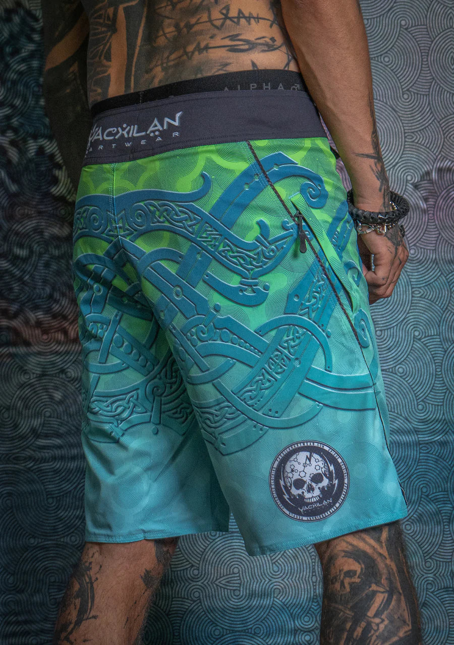 Board Shorts - Green KRAKEN