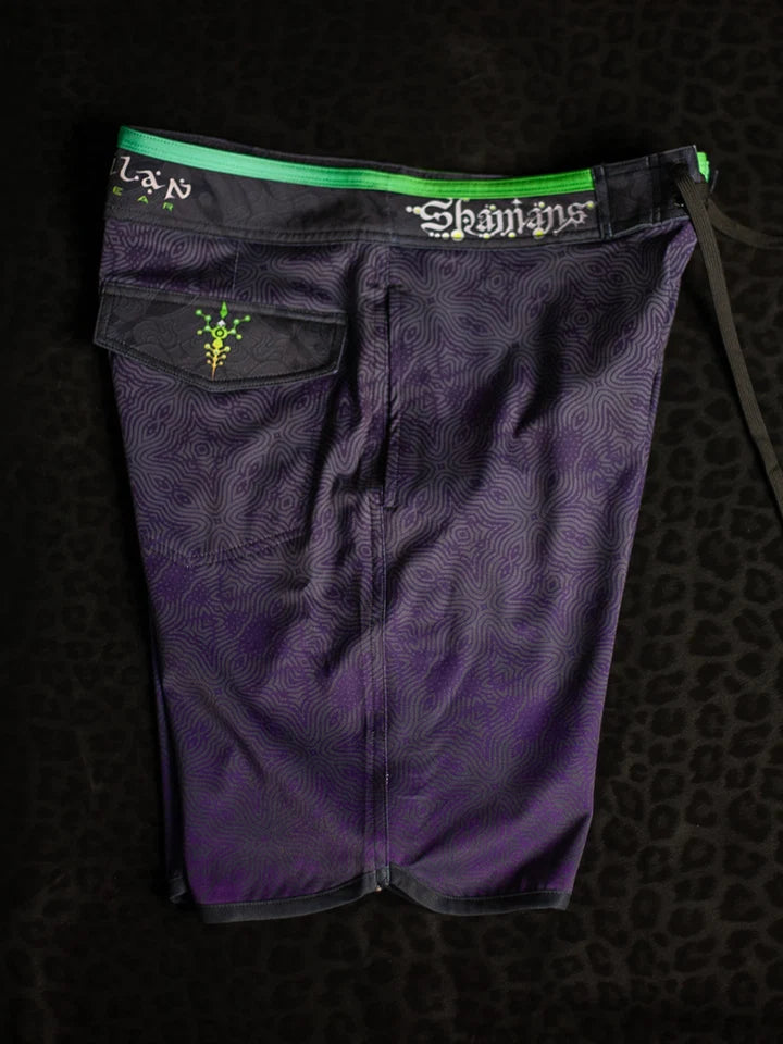 Boardshort Green Line - Fast Dry - PURPLE HAZE