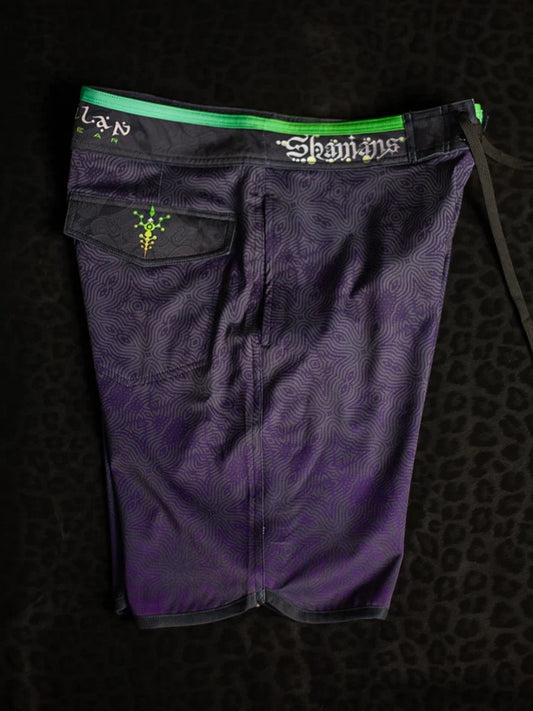 Boardshort Green Line - Fast Dry - PURPLE HAZE