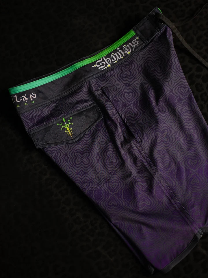 Boardshort Green Line - Fast Dry - PURPLE HAZE