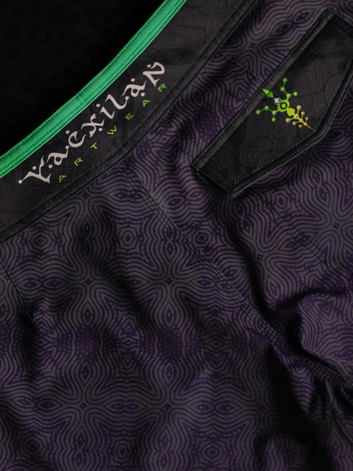 Boardshort Green Line - Fast Dry - PURPLE HAZE