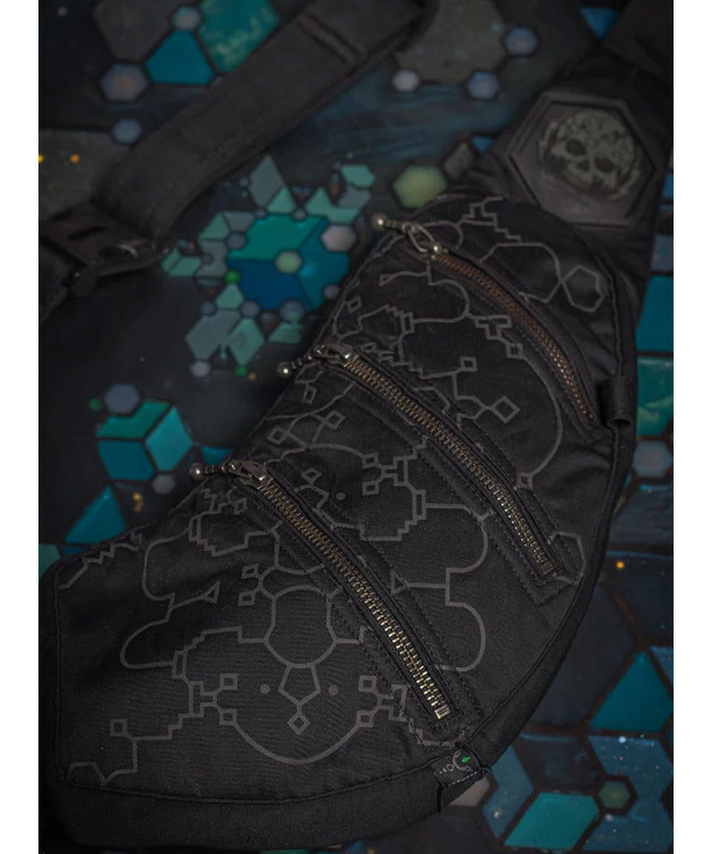 Botta Bag - Cotton Printed Clip - IKARO- BLACK
