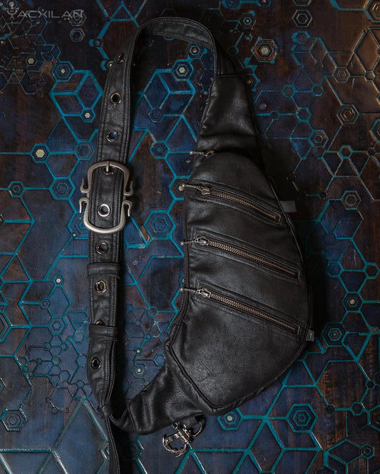 Botta Bag - Fake Leather Hook Buckle - BLACK RIDER