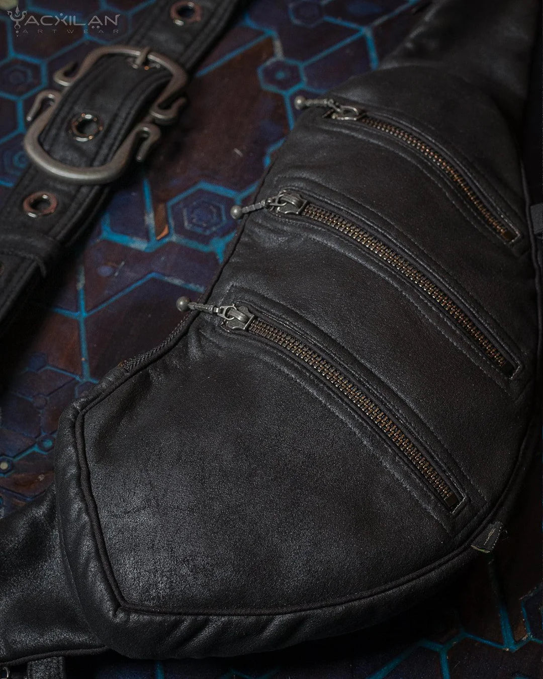 Botta Bag - Fake Leather Hook Buckle - BLACK RIDER