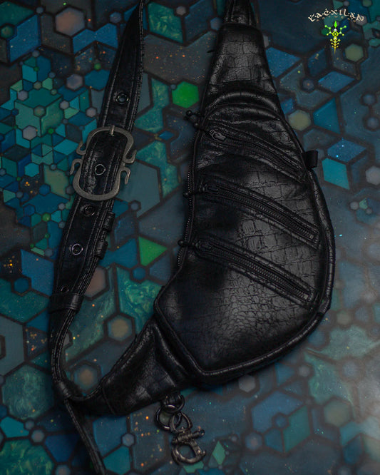 Botta Bag - Fake Leather Hook Buckle - BLAK CROCODILE