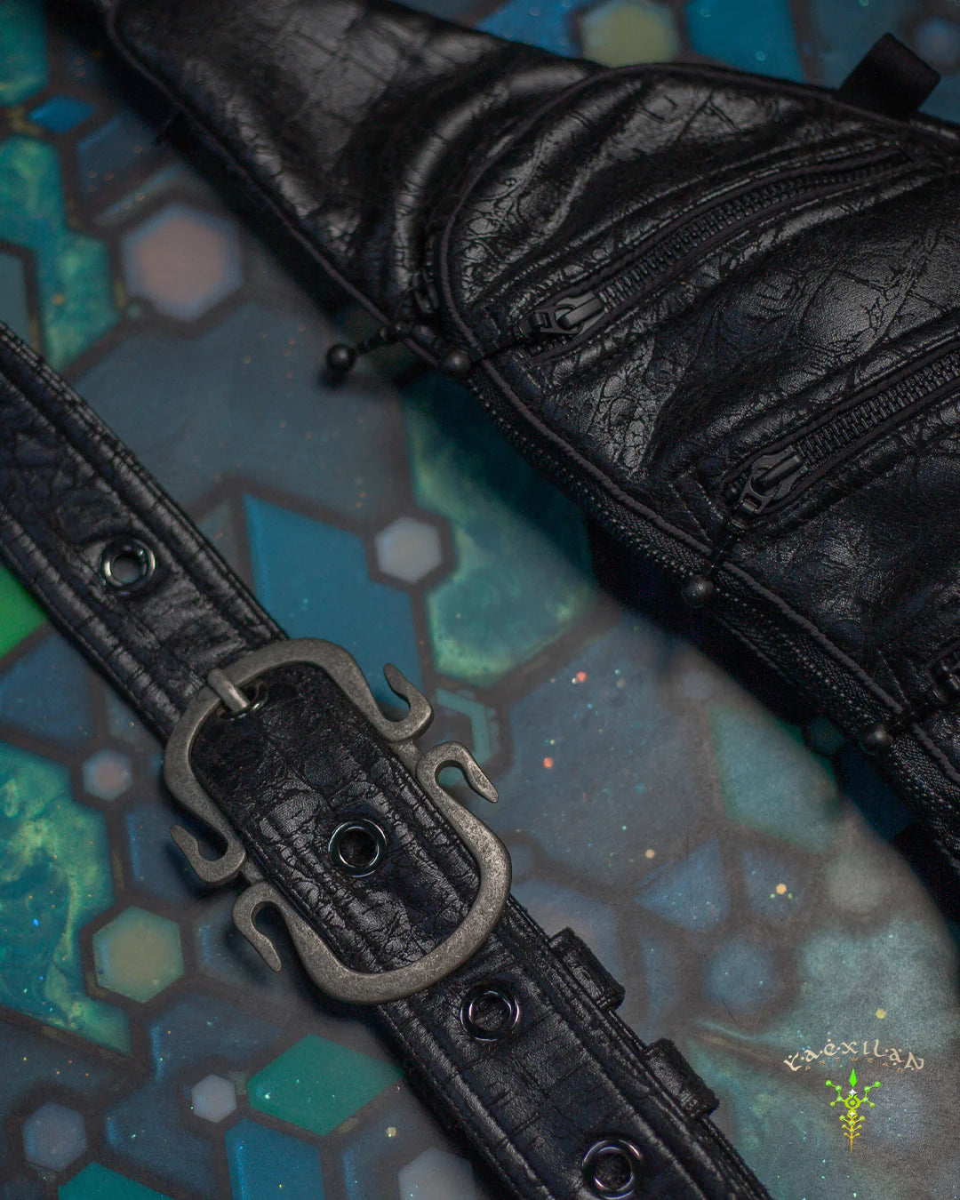 Botta Bag - Fake Leather Hook Buckle - BLAK CROCODILE