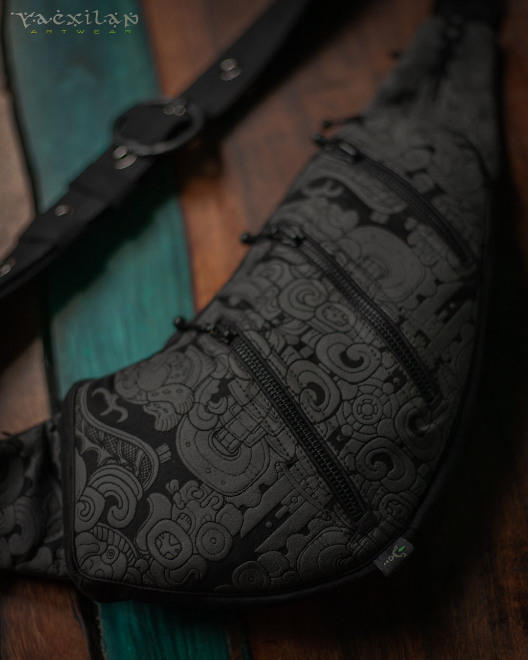 Botta Bag - Cotton Printed - Black MAYAN CODEX