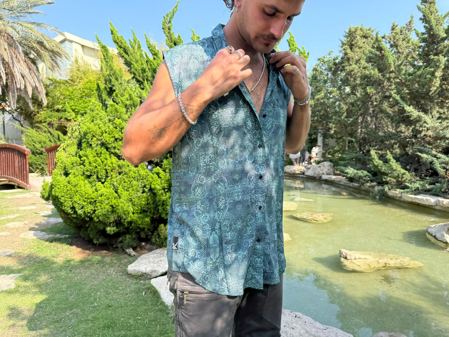 Button Up Tank - Rainbow