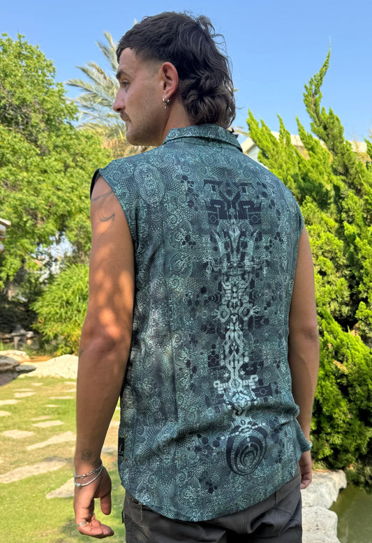 Button Up Tank - Rainbow