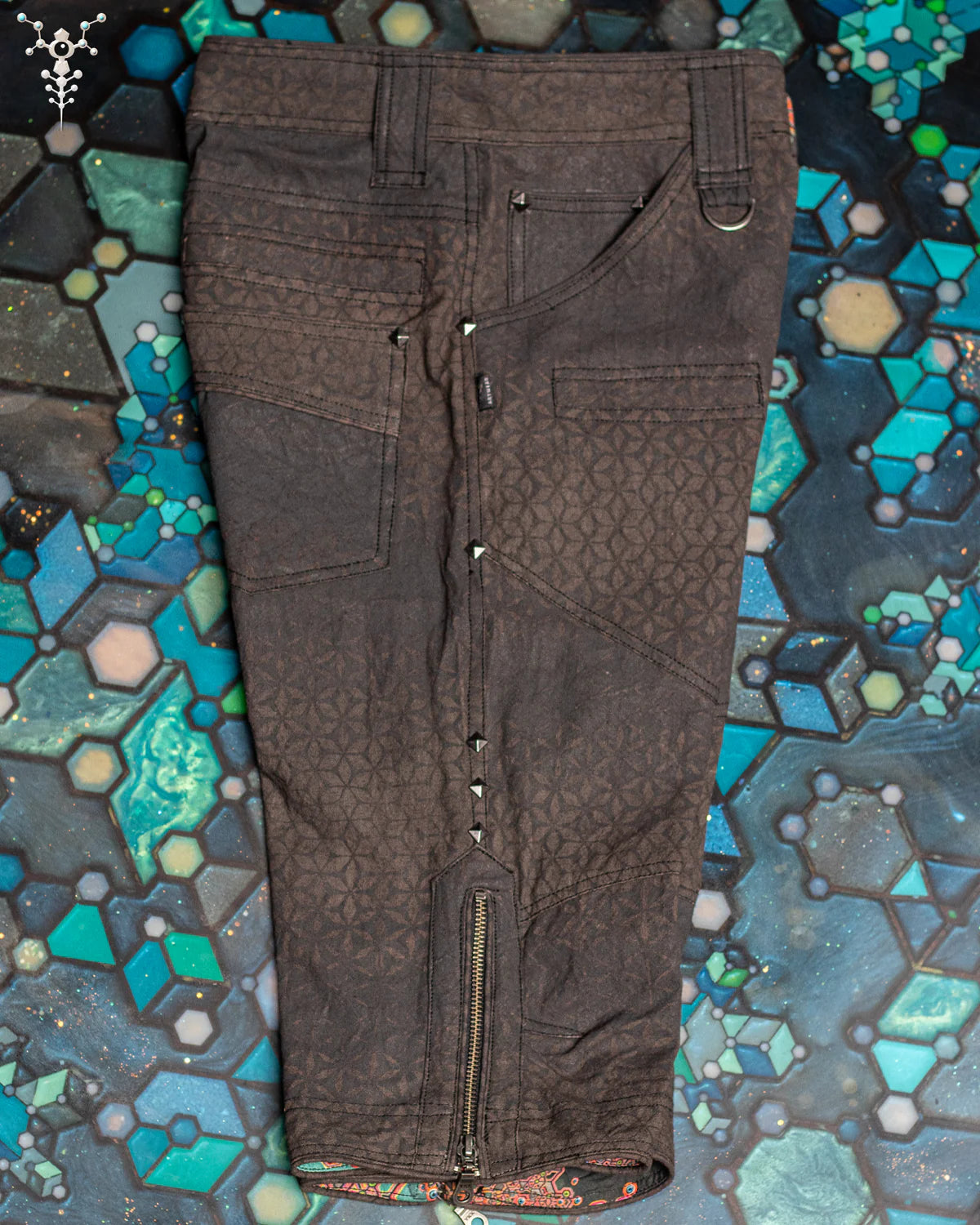 Corsaire - Organic Hemp Woven Thick Veg Dye Veg Print - Charcoal SANDSOTIME