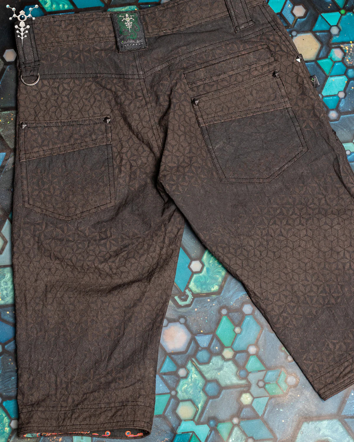 Corsaire - Organic Hemp Woven Thick Veg Dye Veg Print - Charcoal SANDSOTIME