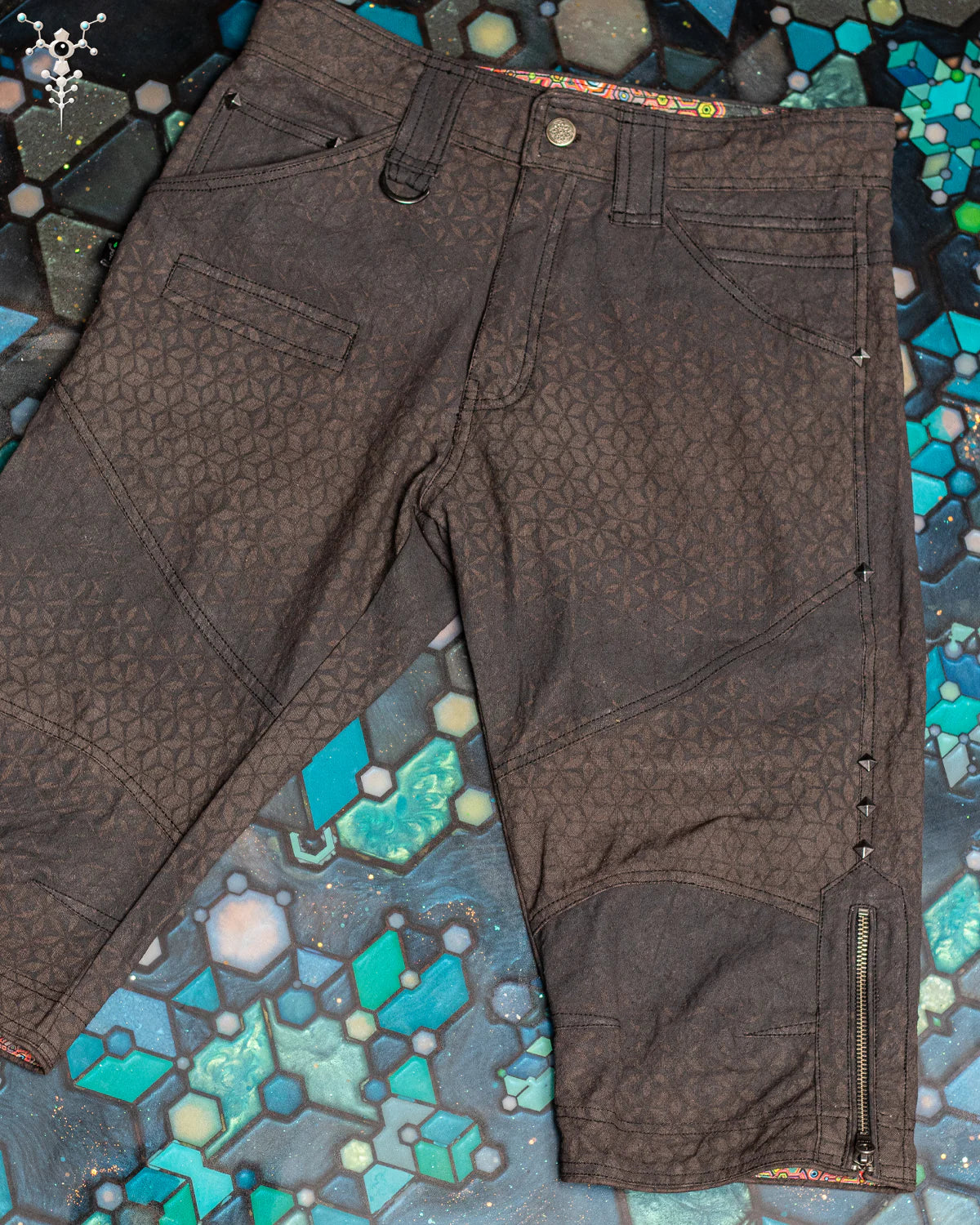 Corsaire - Organic Hemp Woven Thick Veg Dye Veg Print - Charcoal SANDSOTIME