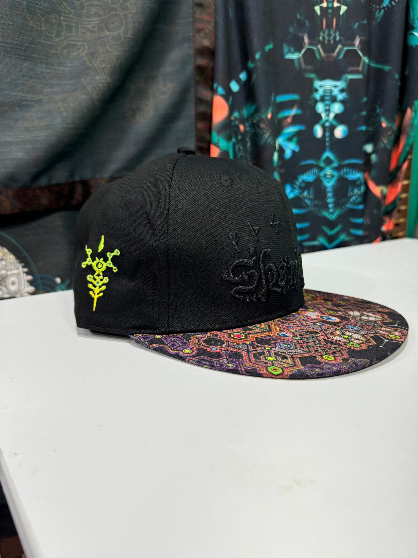 Cotton Printed Brim 3D Embroidery Cap - CORALBLAST SHAMANS