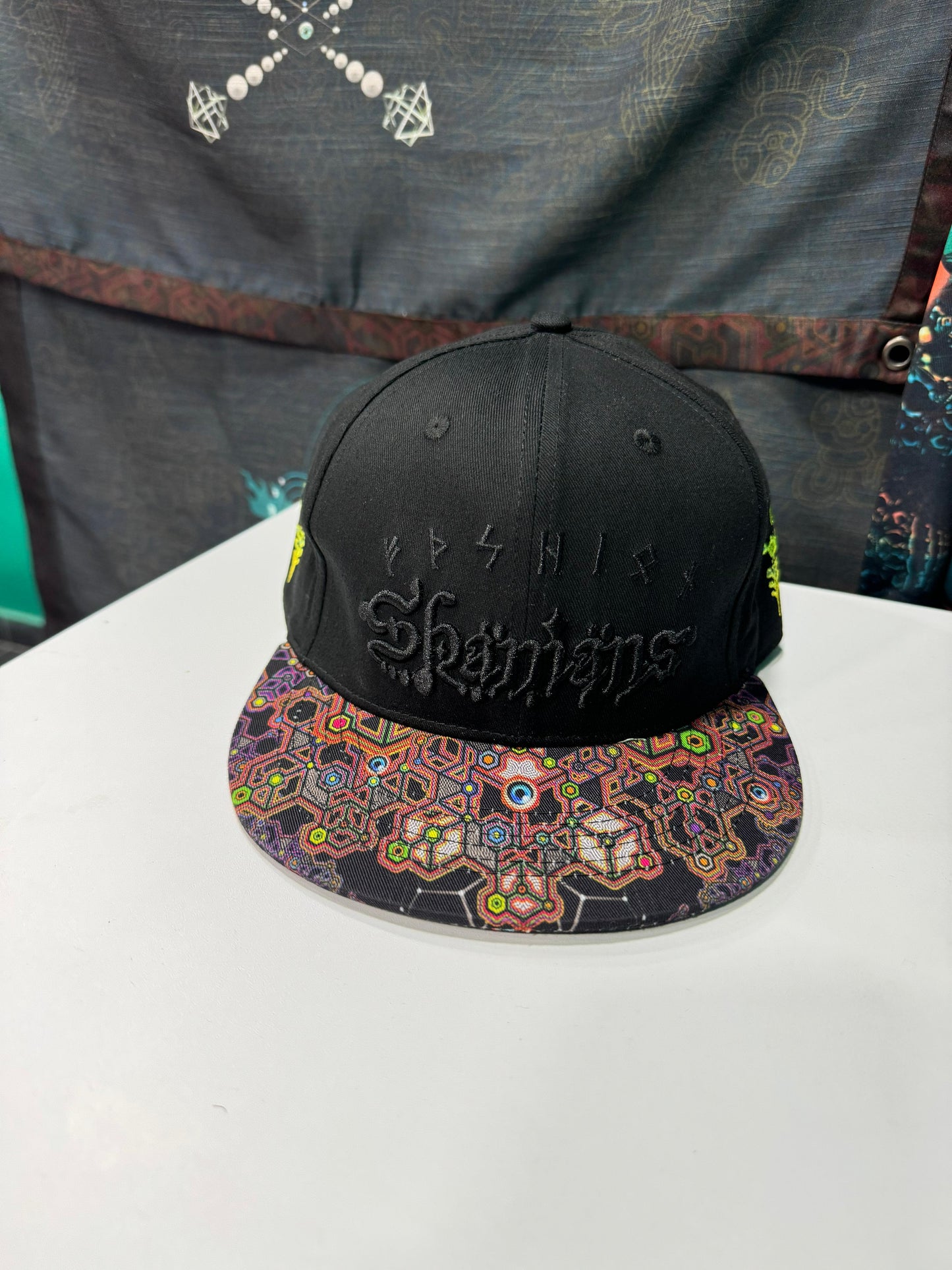 Cotton Printed Brim 3D Embroidery Cap - CORALBLAST SHAMANS