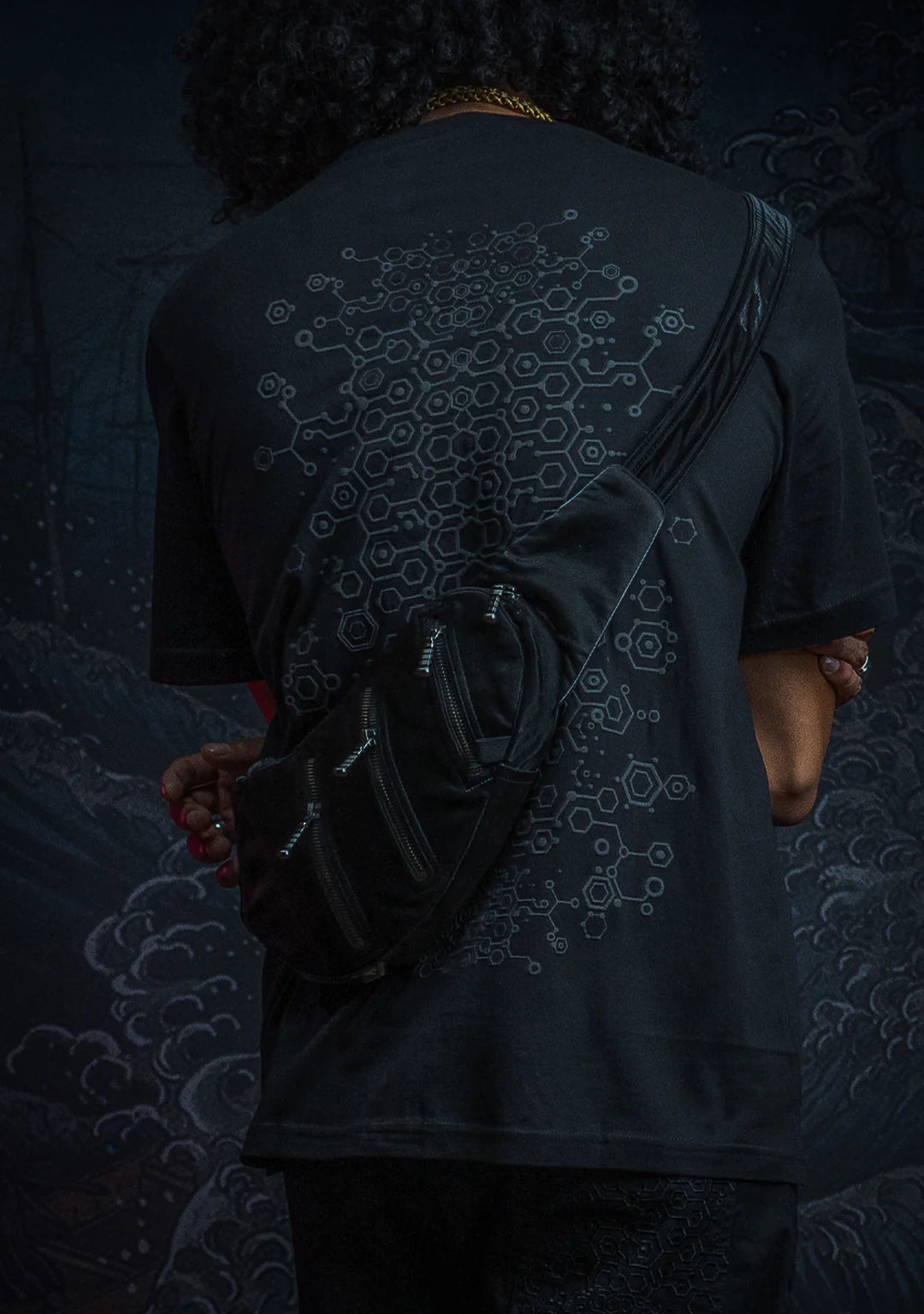Cotton Supima 120 gsm Rubber Screenprint - Black KAMBOZII