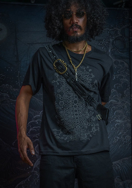 Cotton Supima 120 gsm Rubber Screenprint - Black KAMBOZII