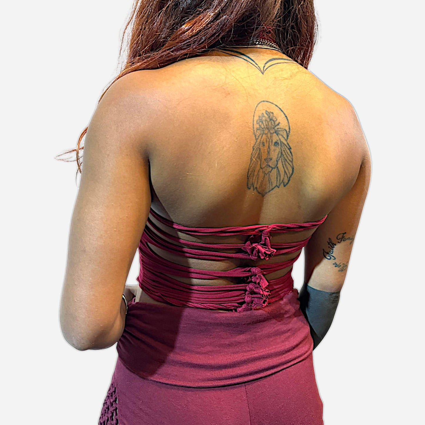 Halter top - Handmade binding - Wine Dimension