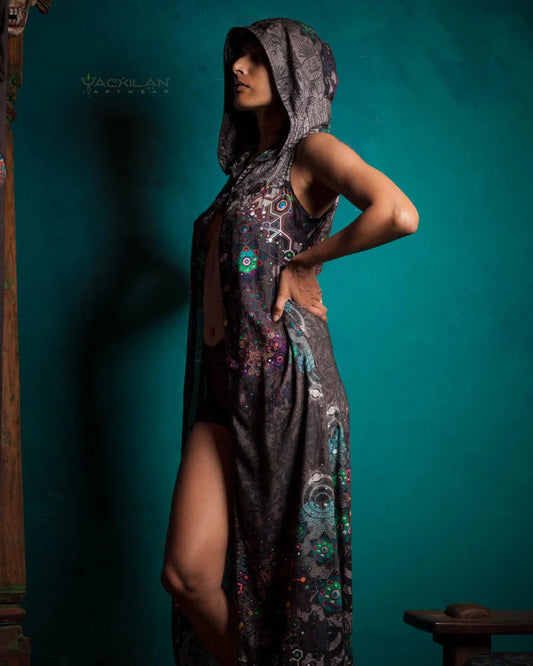 Hooded Long Dress - Viscose - VENADO BLANCO