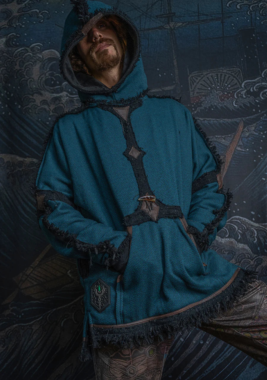 Hoodie Men SHAMANIK - Herringbone Polar - TEAL