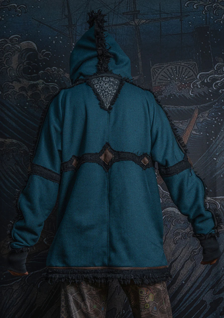 Hoodie Men SHAMANIK - Herringbone Polar - TEAL