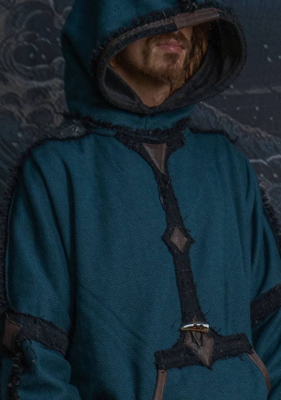 Hoodie Men SHAMANIK - Herringbone Polar - TEAL